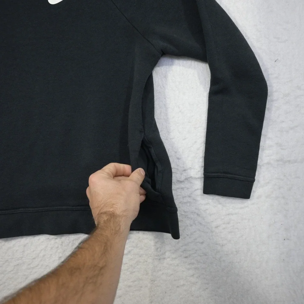 Nike Turtleneck Hoodie Black Cotton Blend Long Sleeve Pullover Womens Size Large